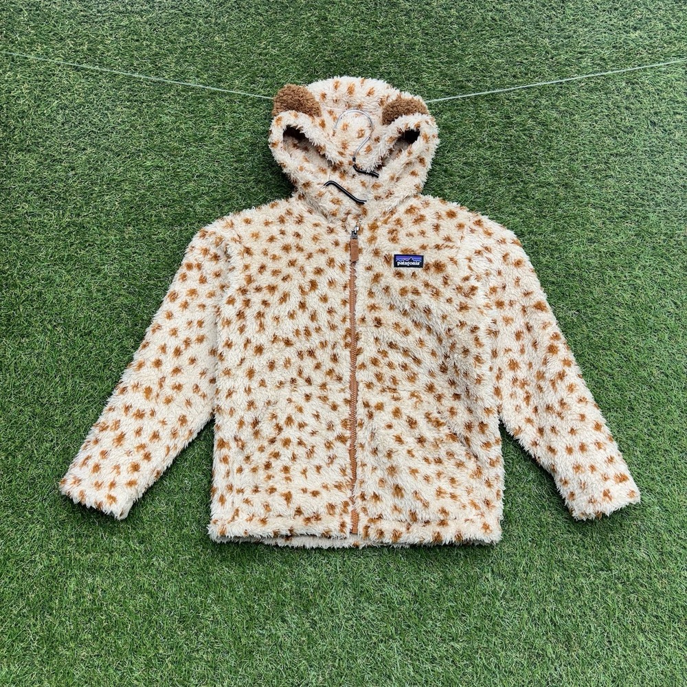 Patagonia Baby Furry Friends Hoody Baby 5T Dear Dear Tuber Tan Fleece Zip Up